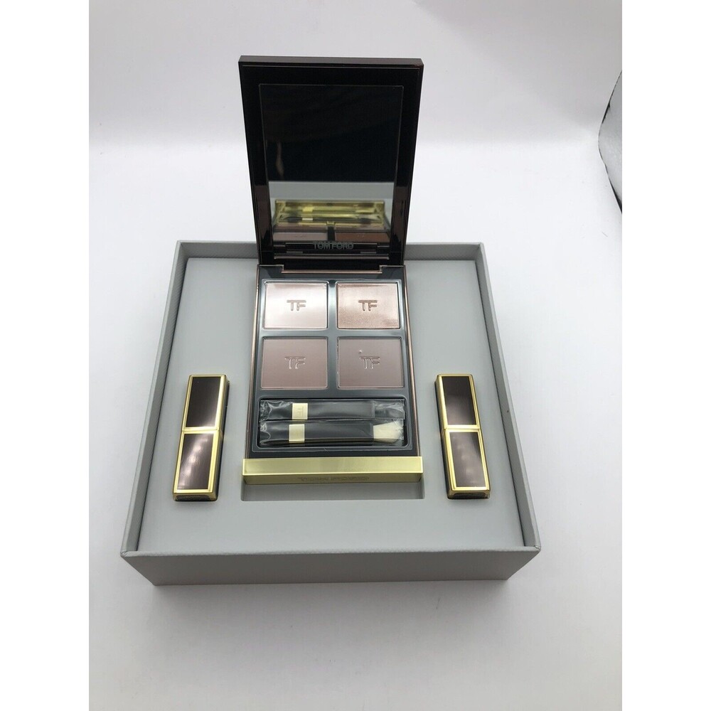 Tom Ford Eye Quad & Lip Set, 31 Sous Le Sable / 16+80 mini Lipcolor, New Boxed